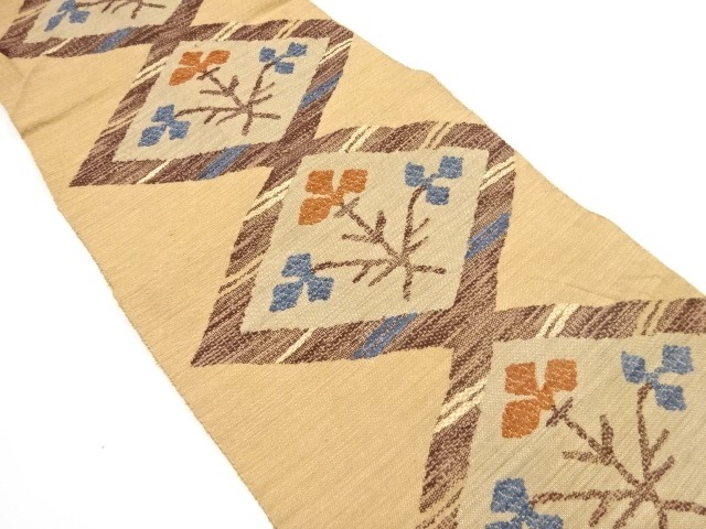 JAPANESE KIMONO / ANTIQUE NAGOYA OBI / WOVEN FLOWER